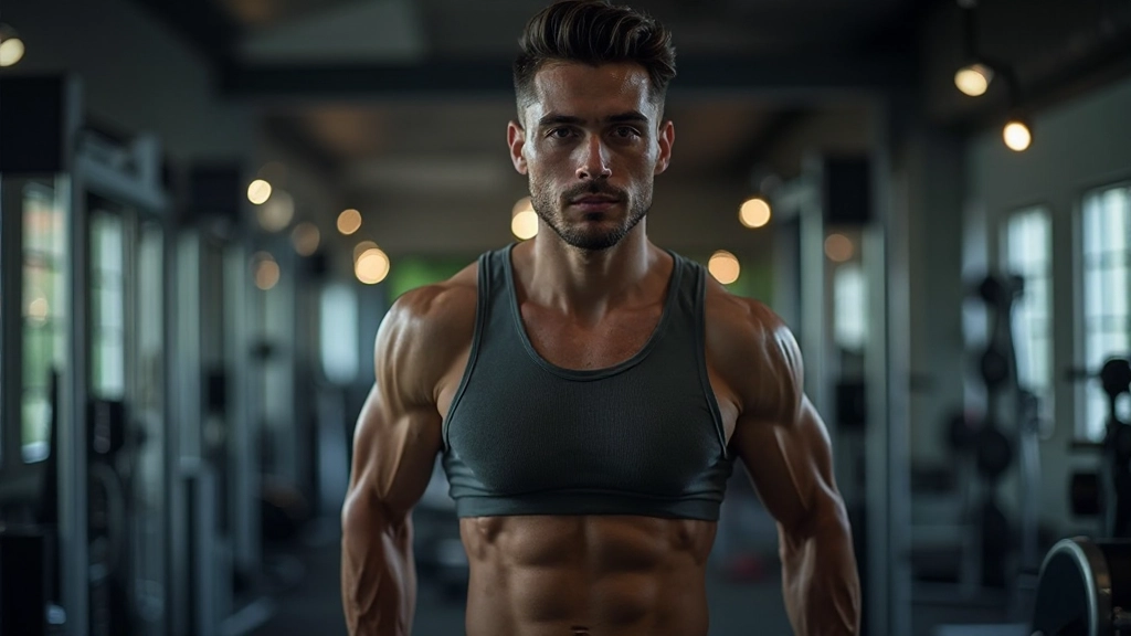 Persoon voltooit training in sportschool, zweetdruppels zichtbaar, vastberadenheid en discipline tonen